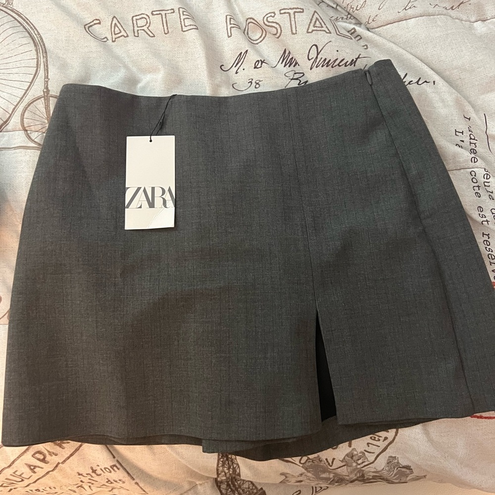 ZARA NWT Slit Skoart Charcoal Grey.